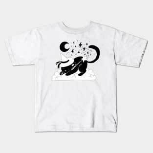 Sleepy Wizard Kitty Kids T-Shirt